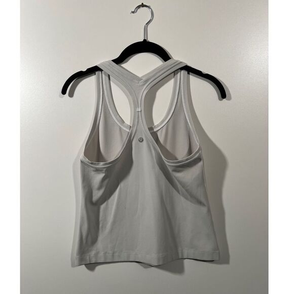 Lululemon Cool Racerback Shorter Length *Nulu White Racerback Tank Top Size 10 - Picture 3 of 8